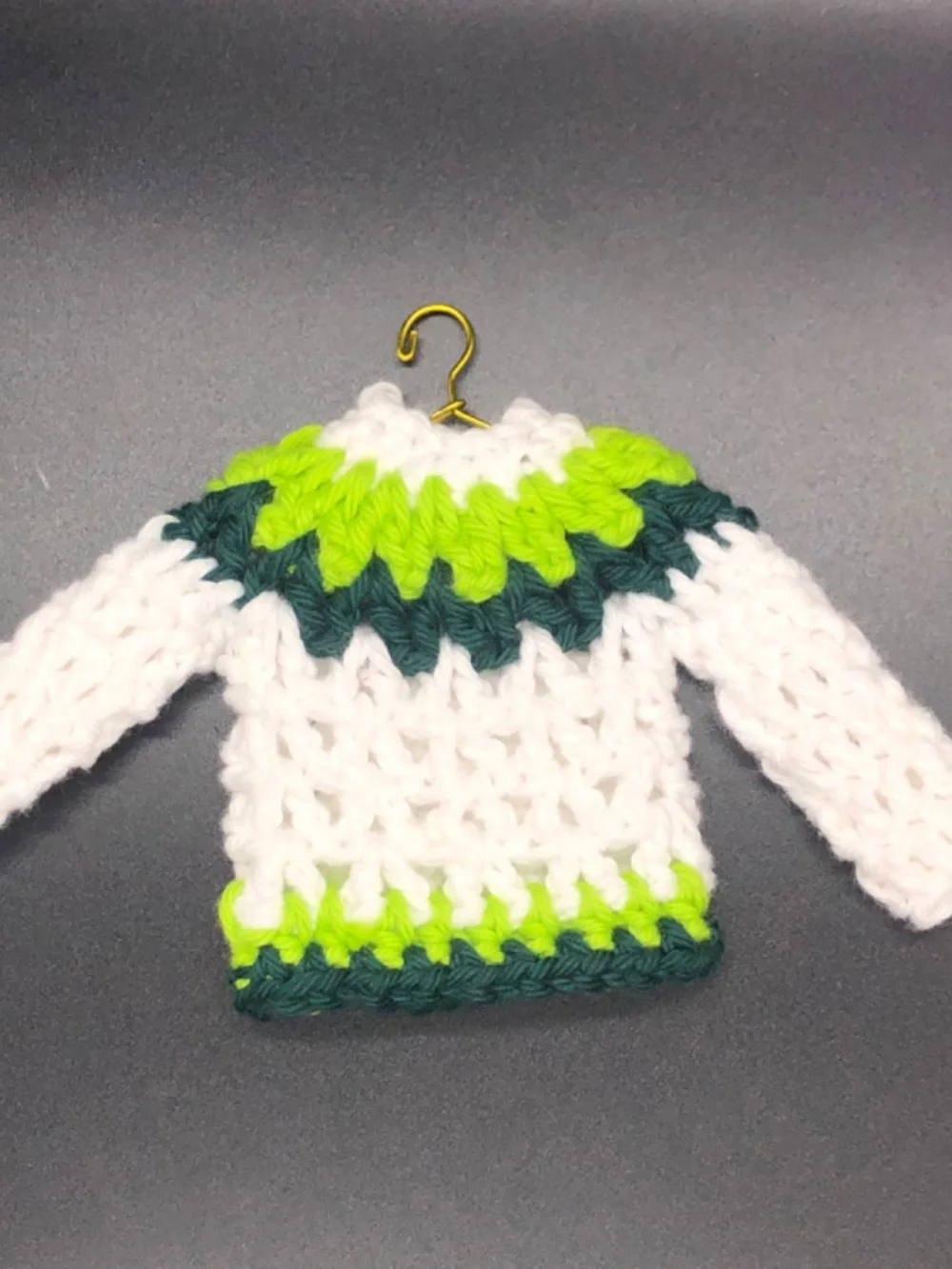 Mini Crochet Sweater Ornament, Gift Tag, Bag Accessory